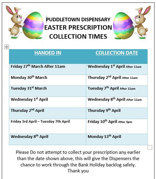 Dispensary Collection Time